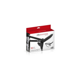 Double gode ceinture vibrant noir USB 